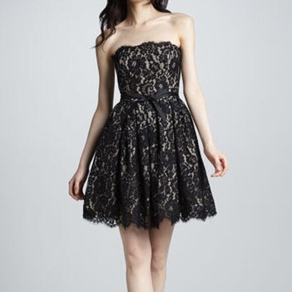 NWT Target X Neiman Marcus Lace Nude/Black Strapless Dress size 8 - Picture 1 of 9